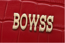 Croc Embossed Bowss Leather Cardholder Ruby Red